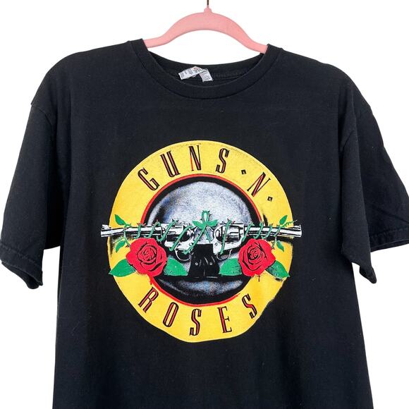 Vintage Guns N Roses Band T Shirt Circle Logo Black Short Sleeve - Picture 2 of 4